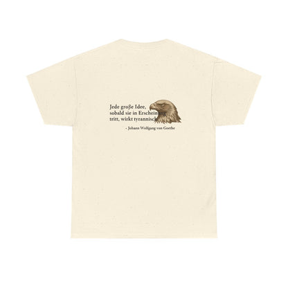 Unisex T-Shirt mit Zitat - Goethe - Große Idee (Druck hinten) – back