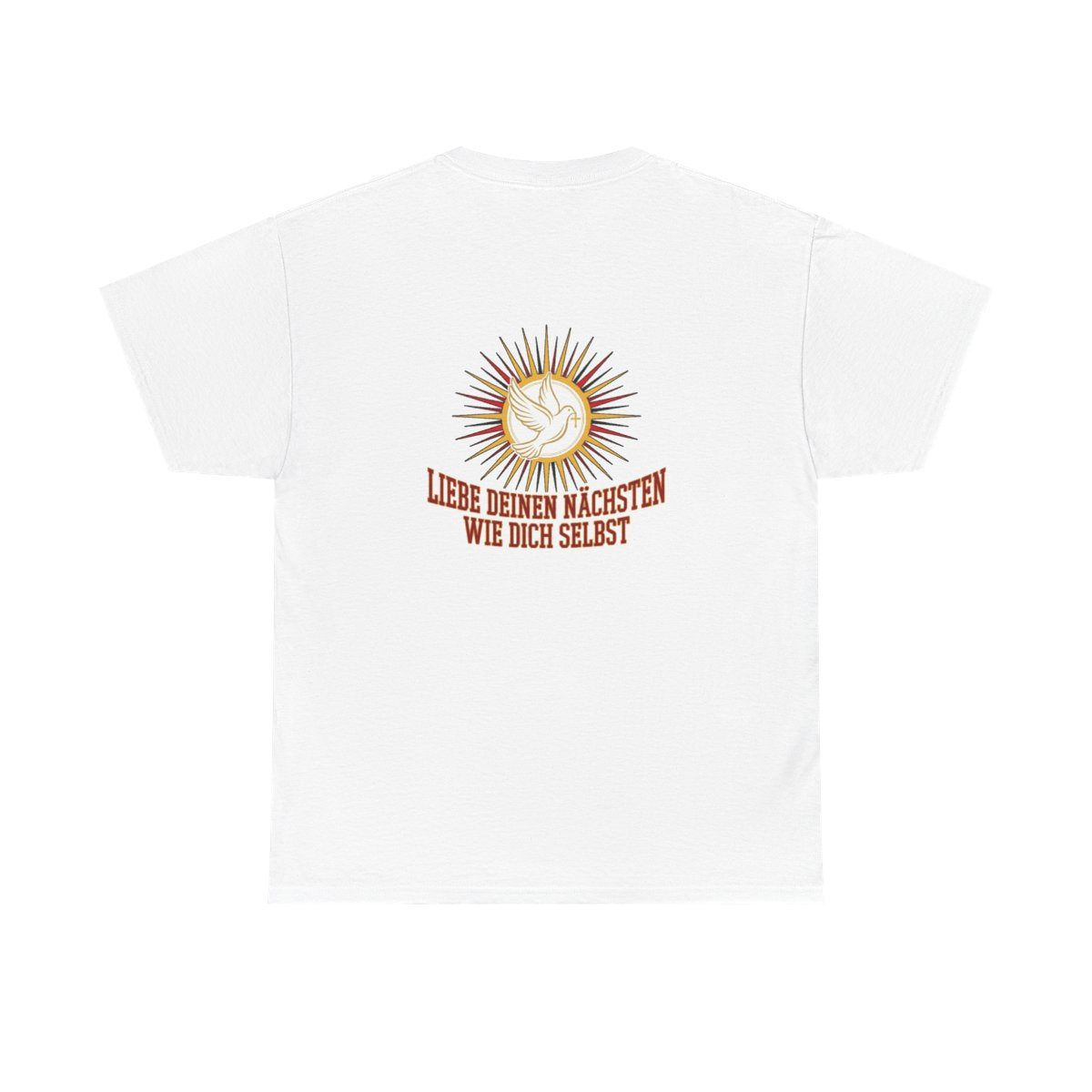 Unisex T-Shirt mit Zitat - Bibel - Liebe deinen Nächsten (Druck hinten) – back