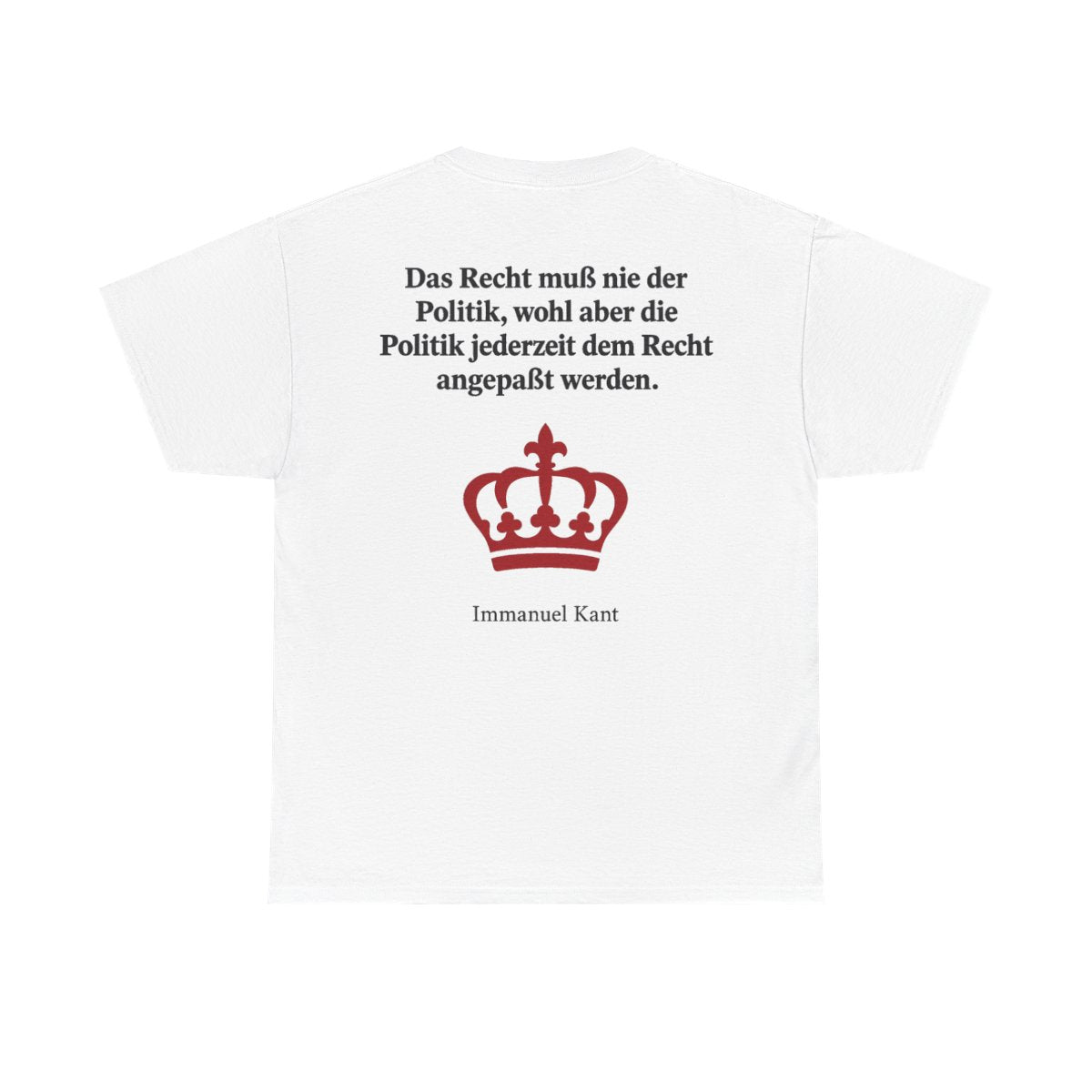 Unisex T-Shirt mit Zitat - Kant - Das Recht muß nie Symbol (Druck hinten) – back