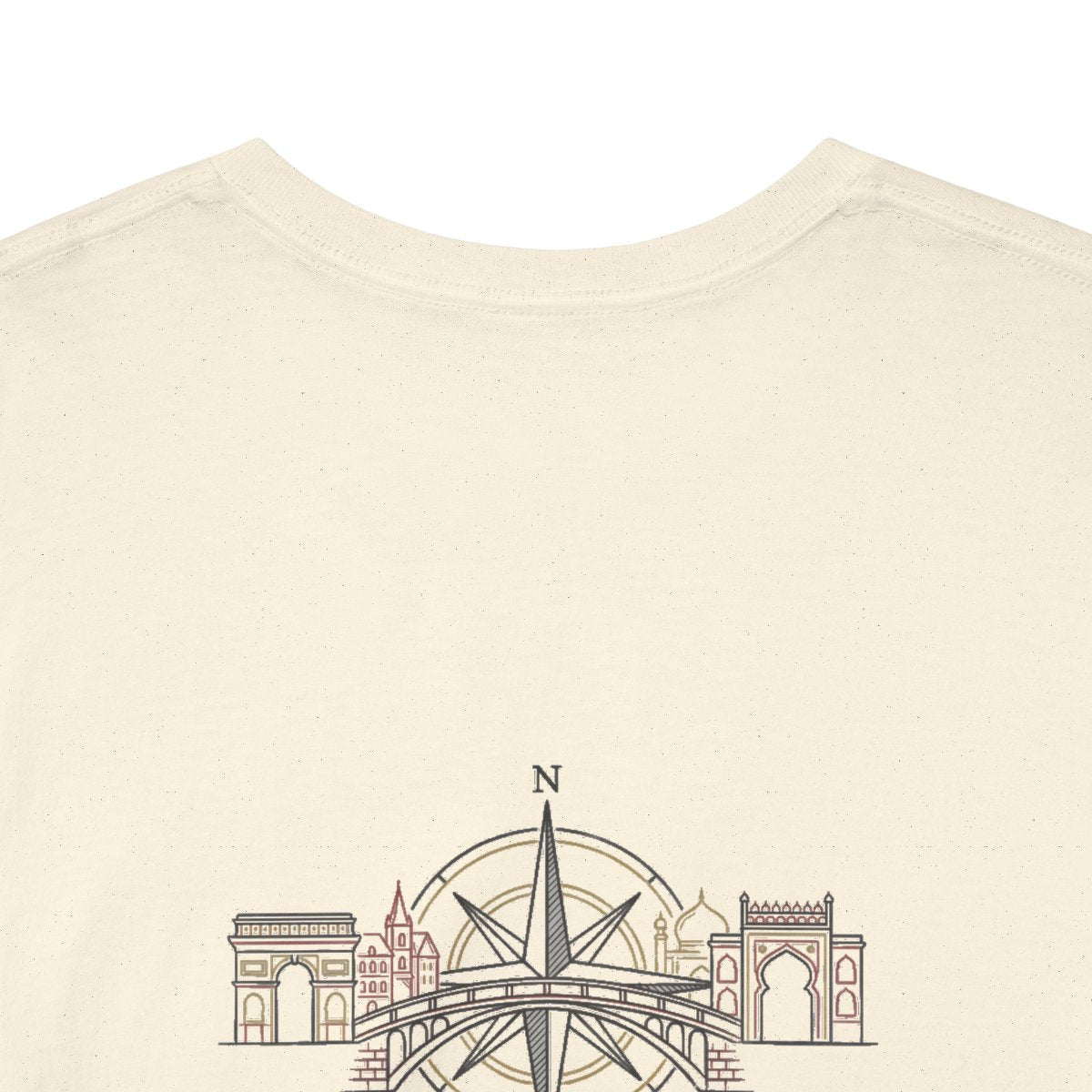 Unisex T-Shirt mit Zitat - Goethe - Orient und Okzident (Druck hinten) – back-collar-closeup