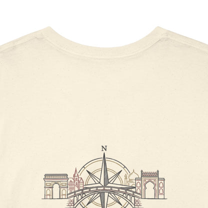 Unisex T-Shirt mit Zitat - Goethe - Orient und Okzident (Druck hinten) – back-collar-closeup
