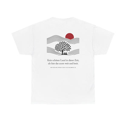 Unisex T-Shirt mit Zitat - Zuccalmaglio - Kein schöner Land (Druck hinten) – back
