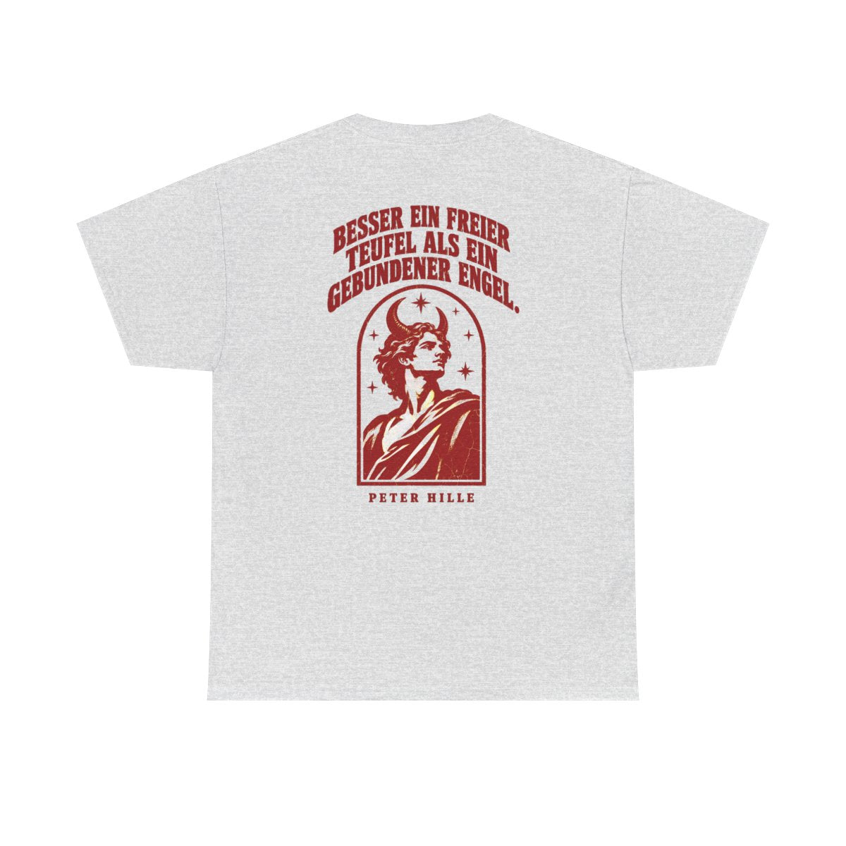 Unisex T-Shirt mit Zitat - Hille - Besser ein freier Teufel Vintage (Druck hinten) – back
