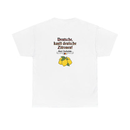Unisex T-Shirt mit Zitat - Tucholsky - Deutsche Zitronen (Druck hinten) – back