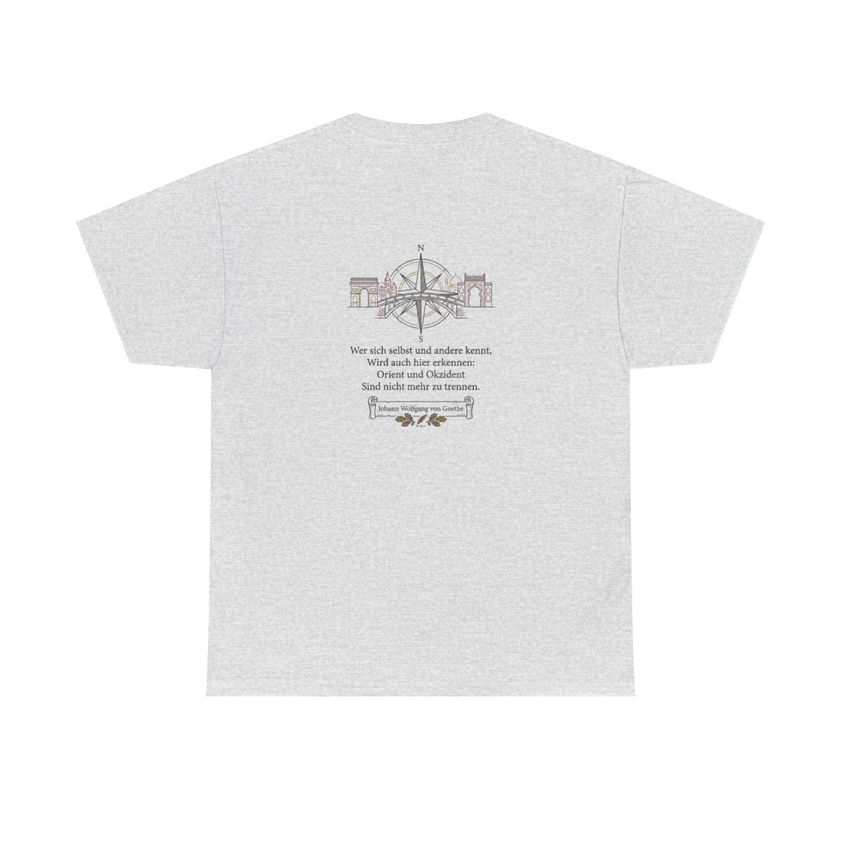 Unisex T-Shirt mit Zitat - Goethe - Orient und Okzident (Druck hinten) – back