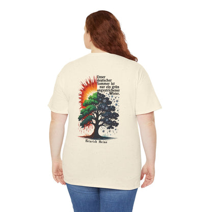 Unisex T-Shirt mit Zitat - Heine - Deutscher Sommer (Druck hinten) – person-5-back