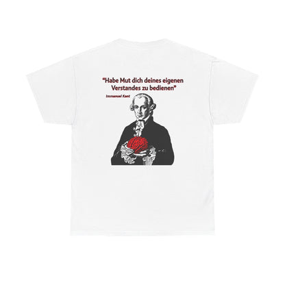Unisex T-Shirt mit Zitat - Kant - Habe Mut Gehirn (Druck hinten) – back