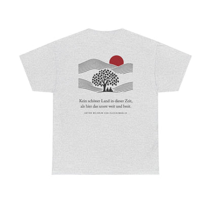 Unisex T-Shirt mit Zitat - Zuccalmaglio - Kein schöner Land (Druck hinten) – back