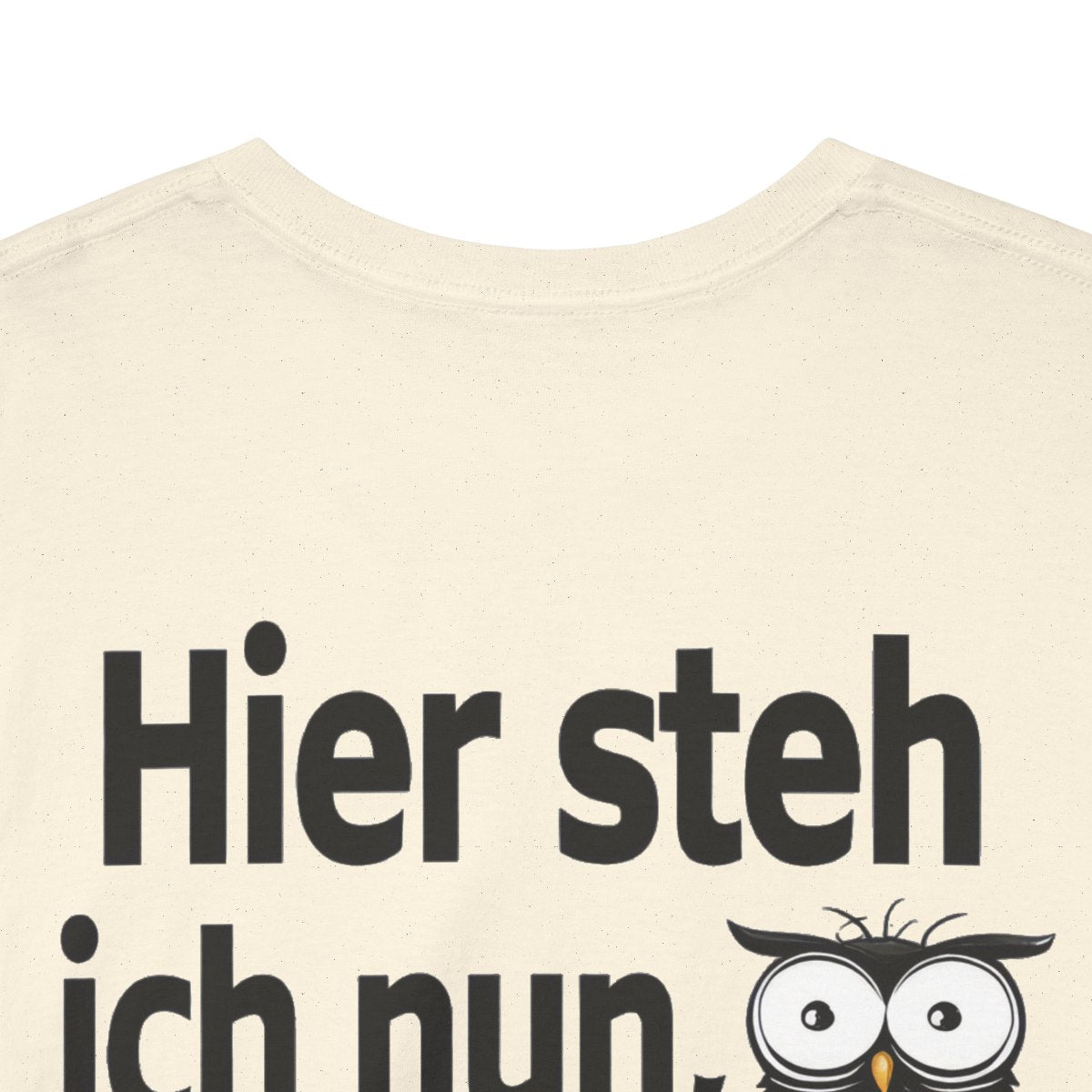 Unisex T-Shirt mit Zitat - Goethe - Ich armer Tor (Druck hinten) – back-collar-closeup