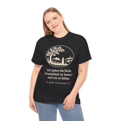 Unisex T-Shirt mit Zitat - Tucholsky - Wir haben das Recht Scherenschnitt – person-2