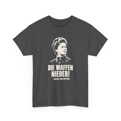 Unisex T-Shirt mit Zitat - Bertha von Suttner - Die Waffen nieder – front-2