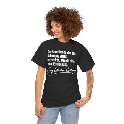 Unisex T-Shirt mit Zitat - Lichtenberg - Der Amerikaner Signatur – person-1