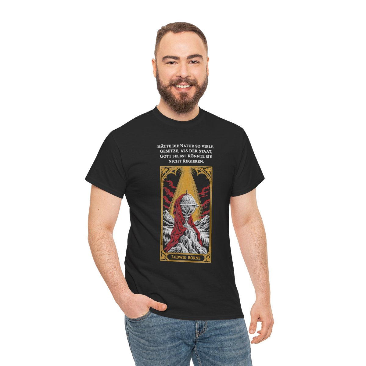 Unisex T-Shirt mit Zitat - Börne - Hätte die Natur so viele – person-3