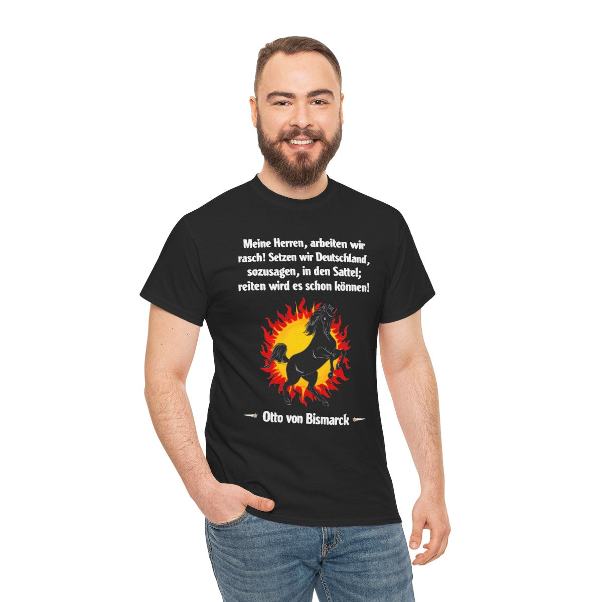 Unisex T-Shirt mit Zitat - Bismarck - Deutschland in den Sattel – person-3