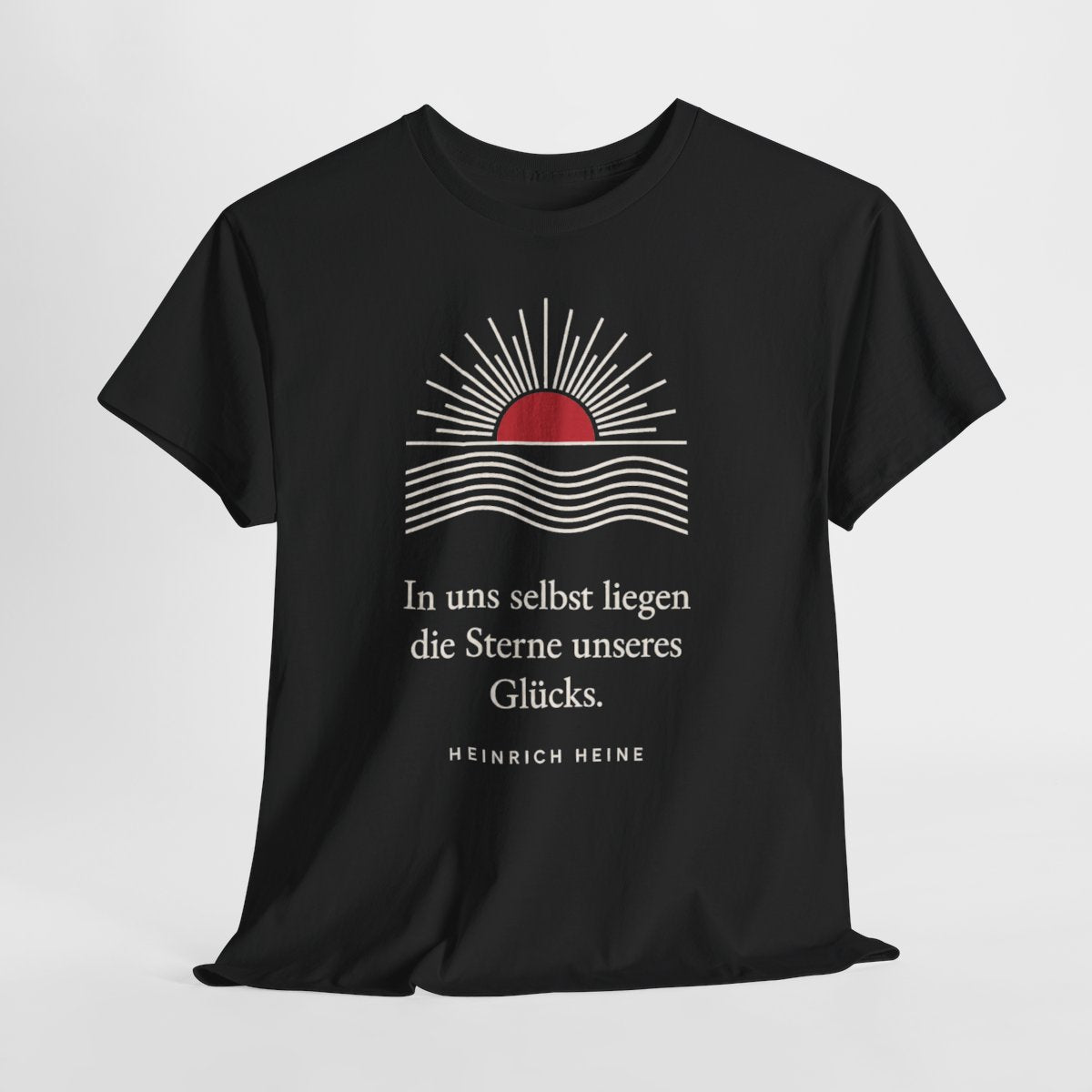 Unisex T-Shirt mit Zitat - Heine - In uns selbst liegen Linien – hanging-1