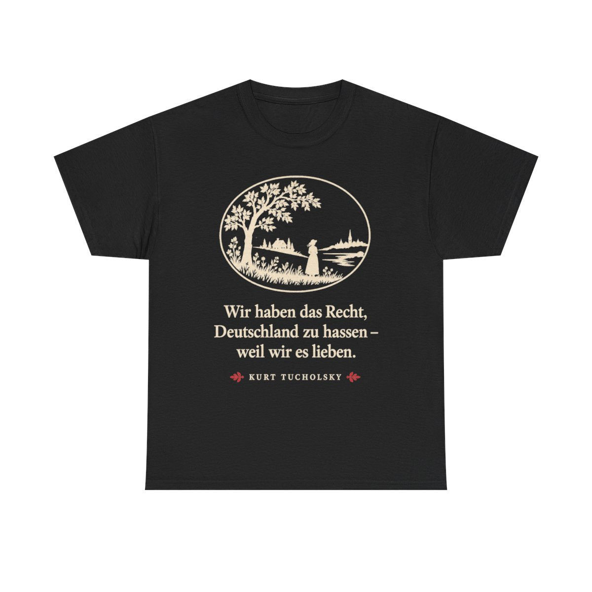 Unisex T-Shirt mit Zitat - Tucholsky - Wir haben das Recht Scherenschnitt – front