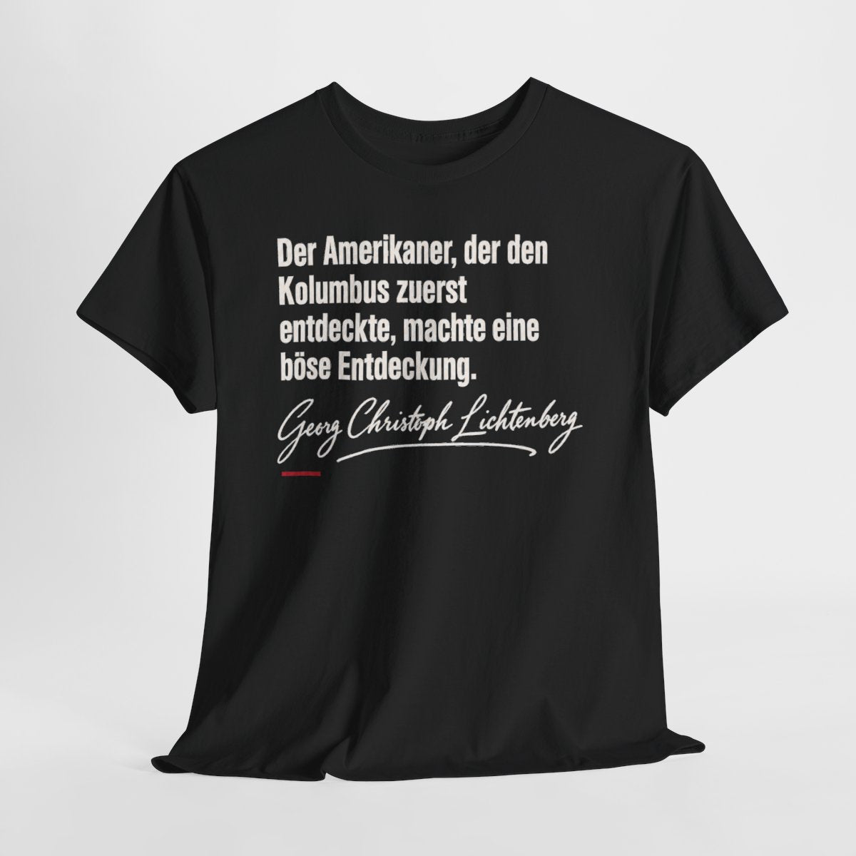 Unisex T-Shirt mit Zitat - Lichtenberg - Der Amerikaner Signatur – hanging-1