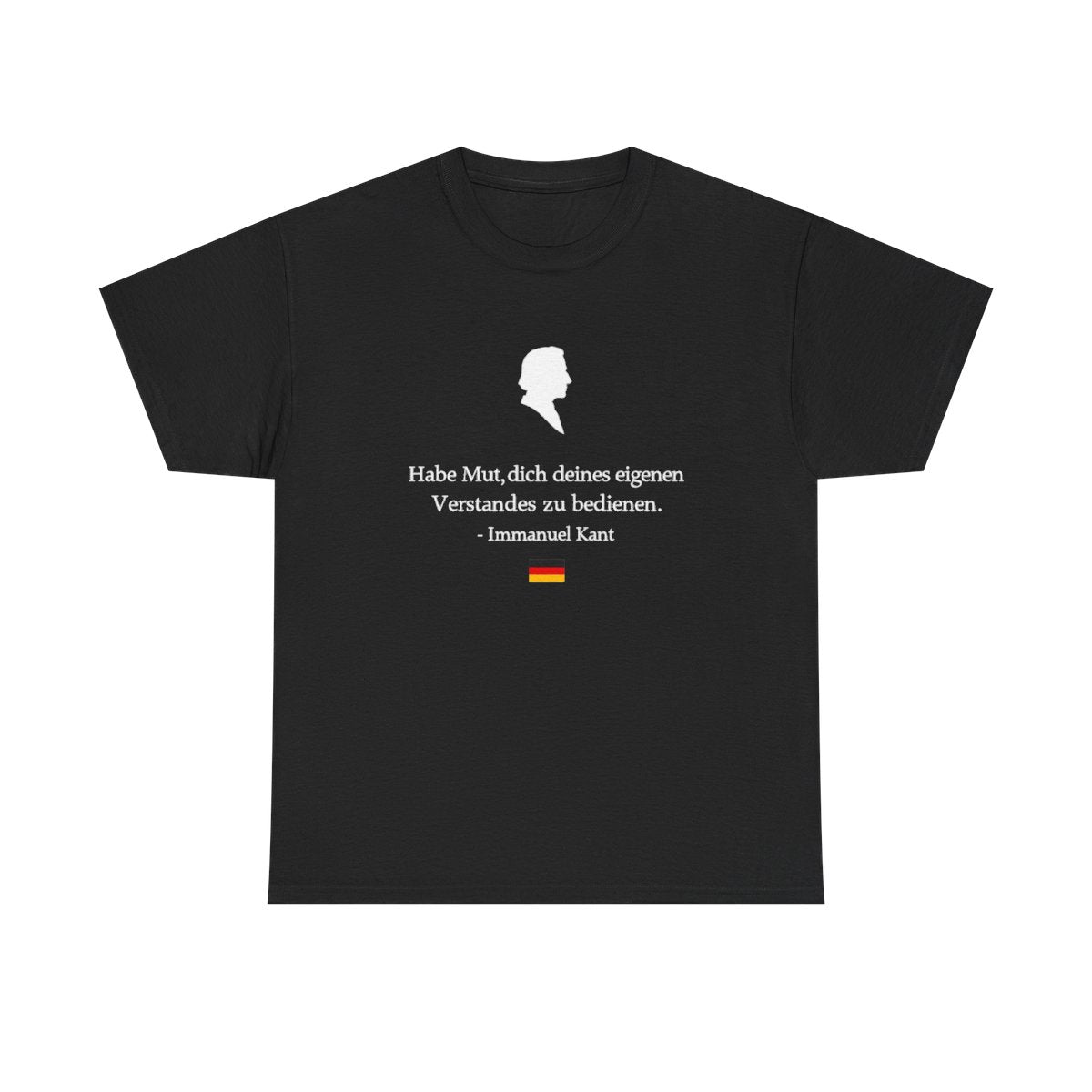 Unisex T-Shirt mit Zitat - Kant - Habe Mut Silhouette – front