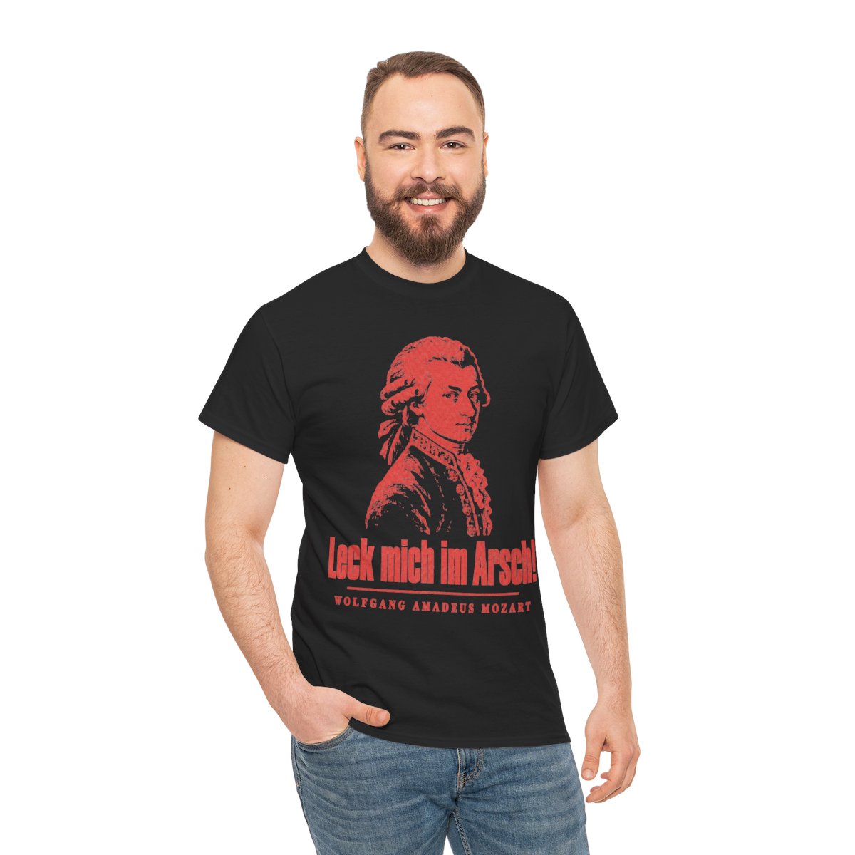 Unisex T-Shirt mit Zitat - Mozart - Leck mich im Arsch Vintage – person-3
