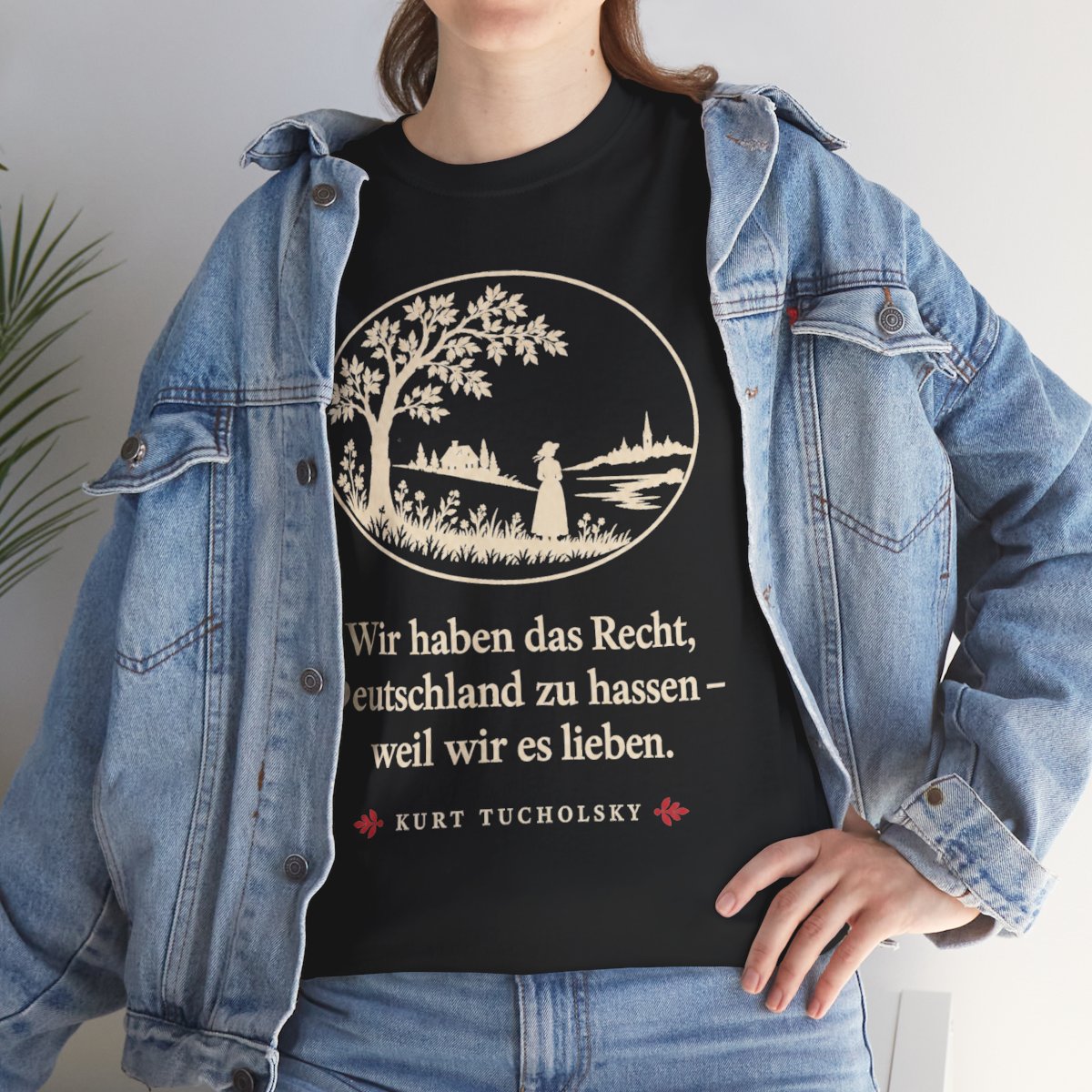 Unisex T-Shirt mit Zitat - Tucholsky - Wir haben das Recht Scherenschnitt – lifestyle