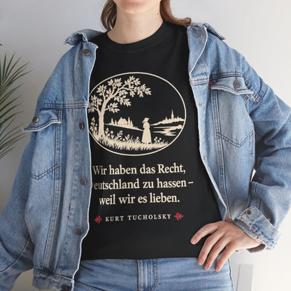 Unisex T-Shirt mit Zitat - Tucholsky - Wir haben das Recht Scherenschnitt – lifestyle