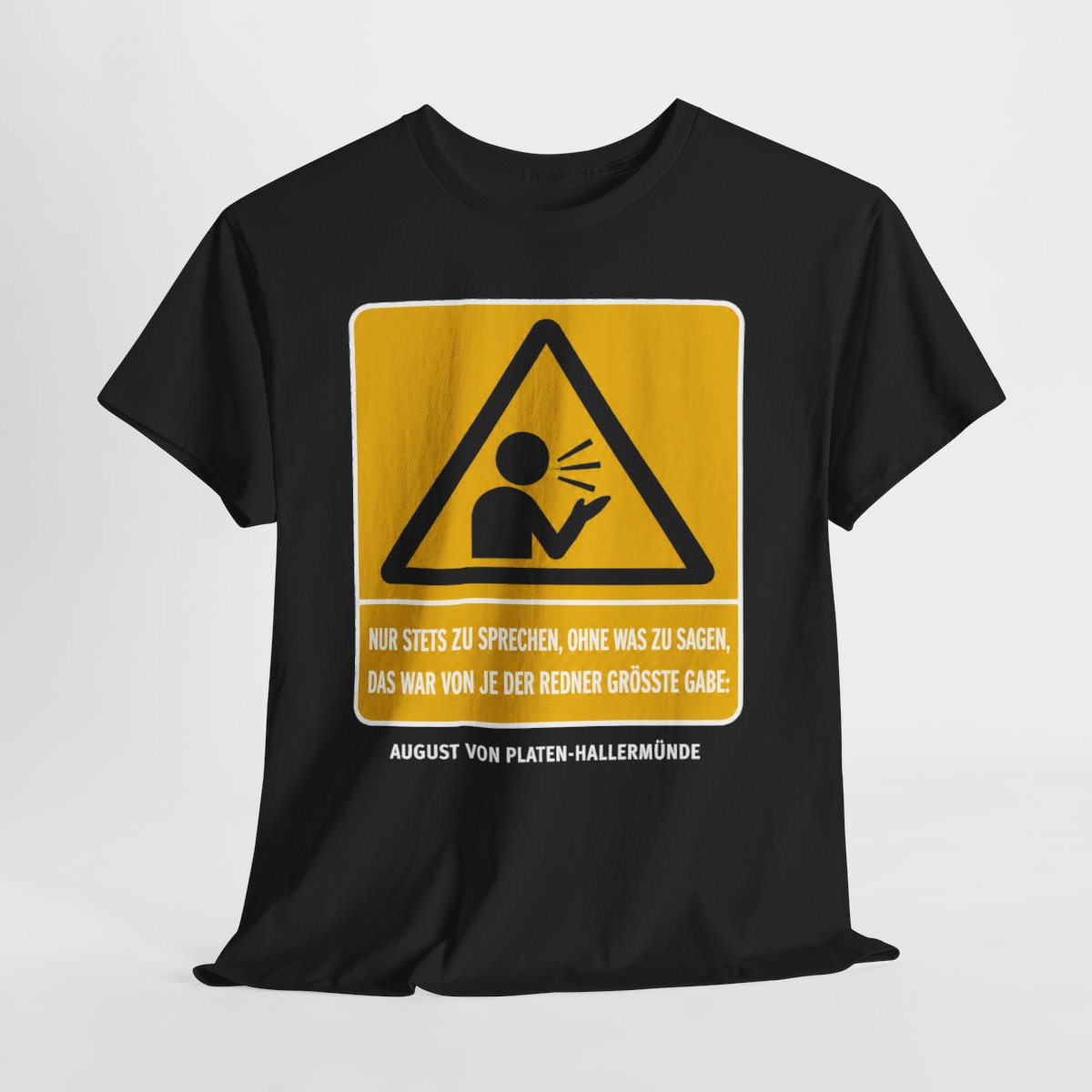 Unisex T-Shirt mit Zitat - Platen-Hallermünde - Nur stets zu sprechen – hanging-1