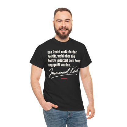 Unisex T-Shirt mit Zitat - Kant - Das Recht muß nie Signatur – person-3