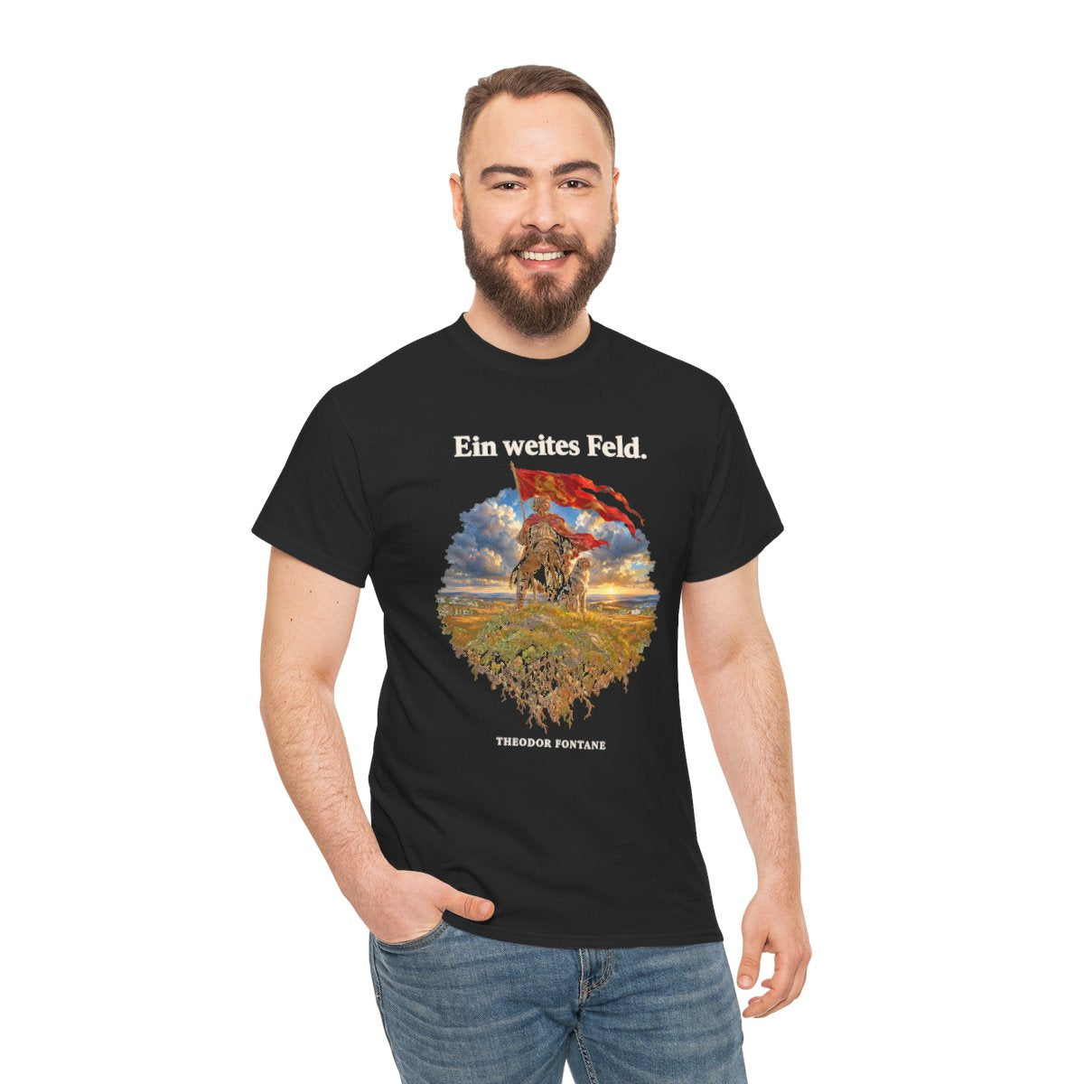 Unisex T-Shirt mit Zitat - Fontane - Ein weites Feld – person-3