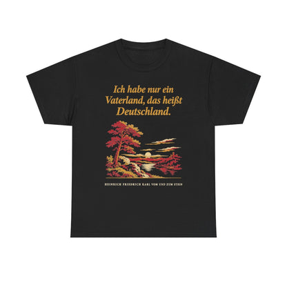 Unisex T-Shirt mit Zitat - Stein - Ich habe nur ein Vaterland Nachtstück – front