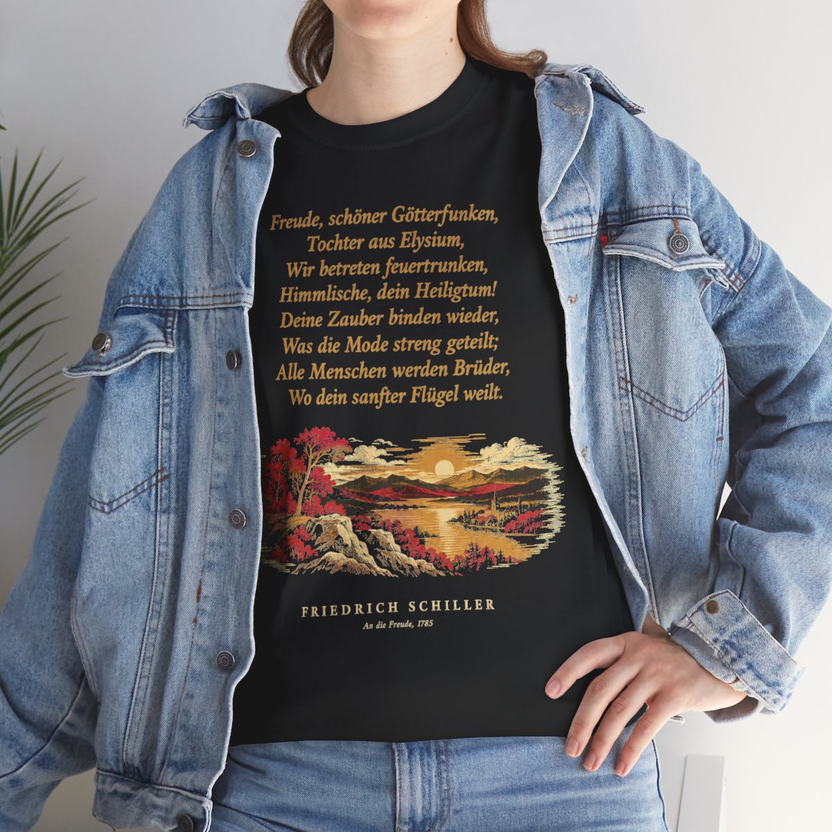 Unisex T-Shirt mit Zitat - Schiller - Freude, schöner Götterfunken – lifestyle