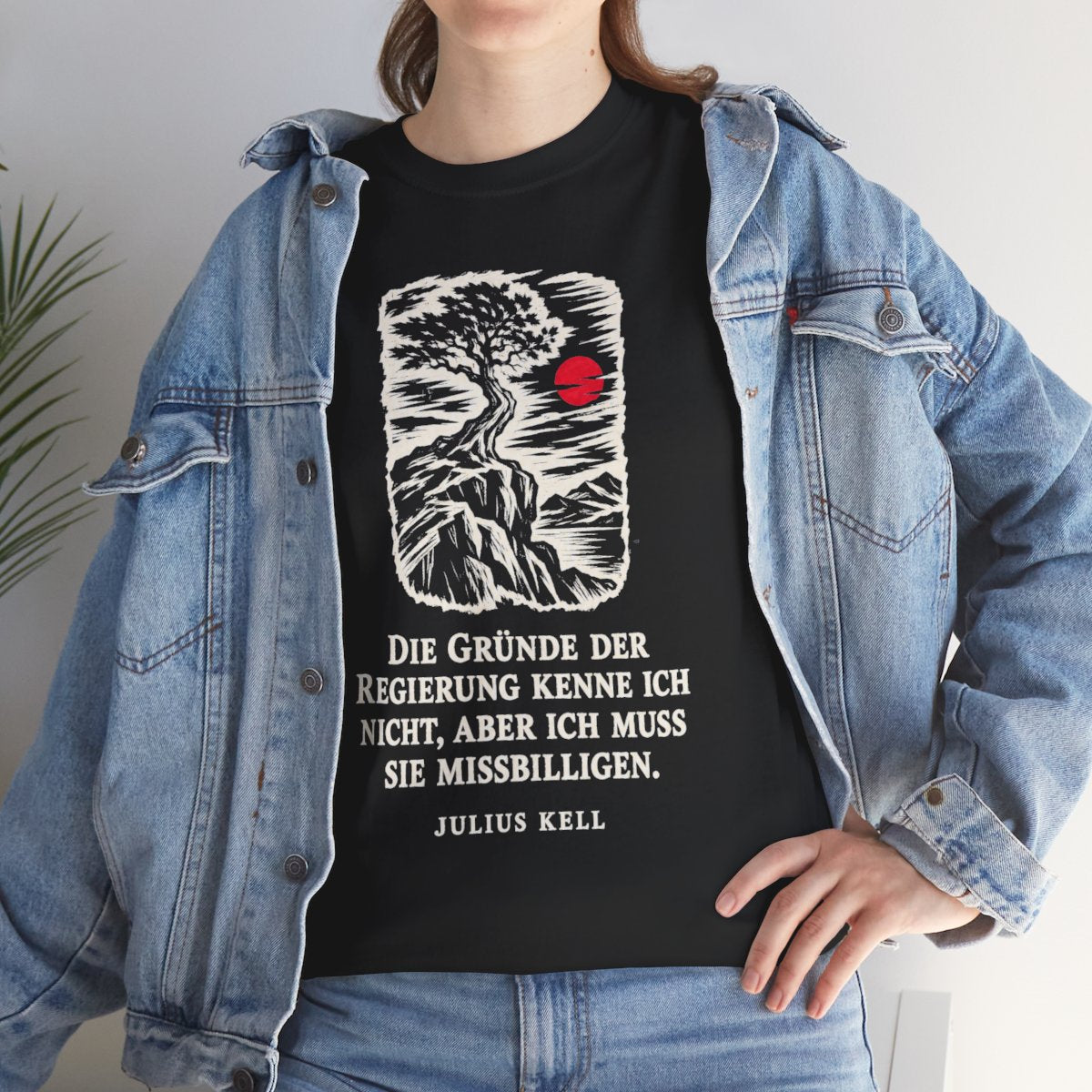 Unisex T-Shirt mit Zitat - Kell - Die Gründe der Regierung kenne Holzschnitt – lifestyle