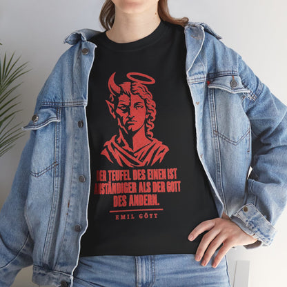 Unisex T-Shirt mit Zitat - Gött - Der Teufel – lifestyle