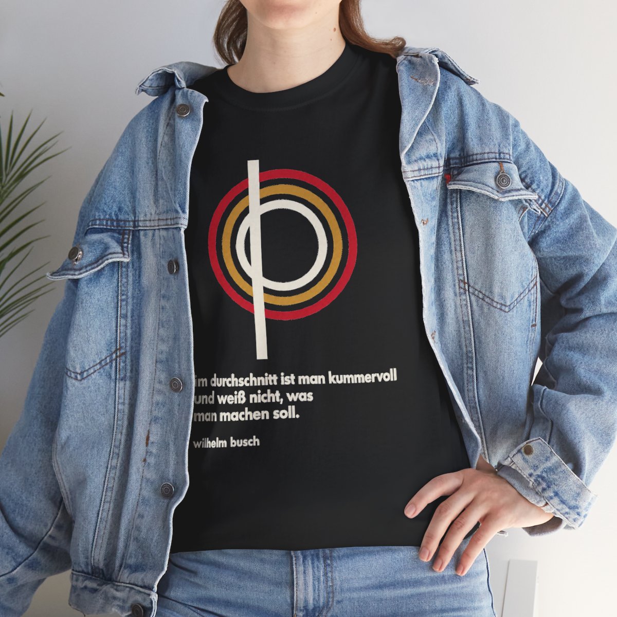Unisex T-Shirt mit Zitat - Busch - Im Durchschnitt kummervoll – lifestyle