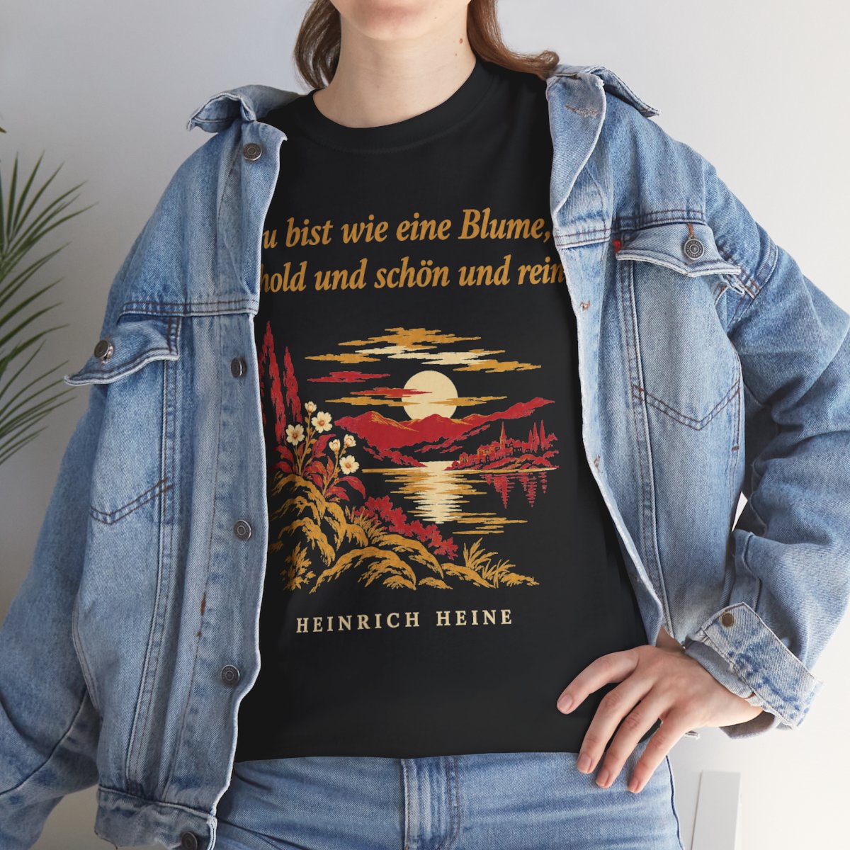 Unisex T-Shirt mit Zitat - Heine - Du bist wie eine Blume – lifestyle