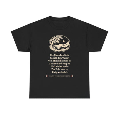 Unisex T-Shirt mit Zitat - Goethe - Des Menschen Seele Scherenschnitt – front