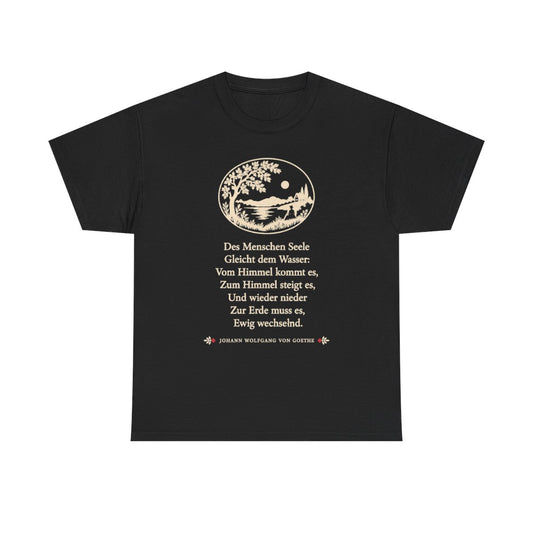 Unisex T-Shirt mit Zitat - Goethe - Des Menschen Seele Scherenschnitt – front