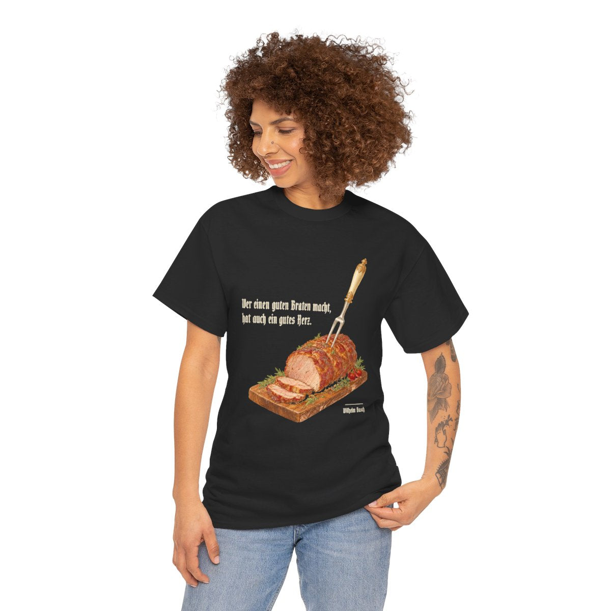 Unisex T-Shirt mit Zitat - Busch - Ein guter Braten – person-1