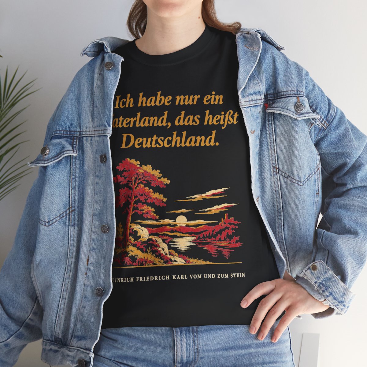 Unisex T-Shirt mit Zitat - Stein - Ich habe nur ein Vaterland Nachtstück – lifestyle