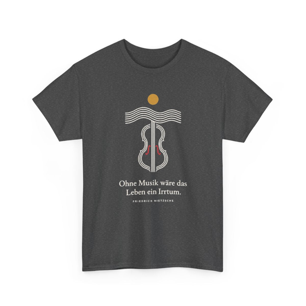 Unisex T-Shirt mit Zitat - Nietzsche - Ohne Musik – front-2