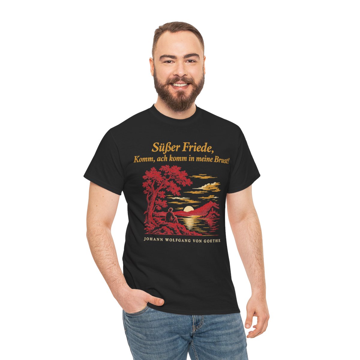 Unisex T-Shirt mit Zitat - Goethe - Süßer Friede – person-3