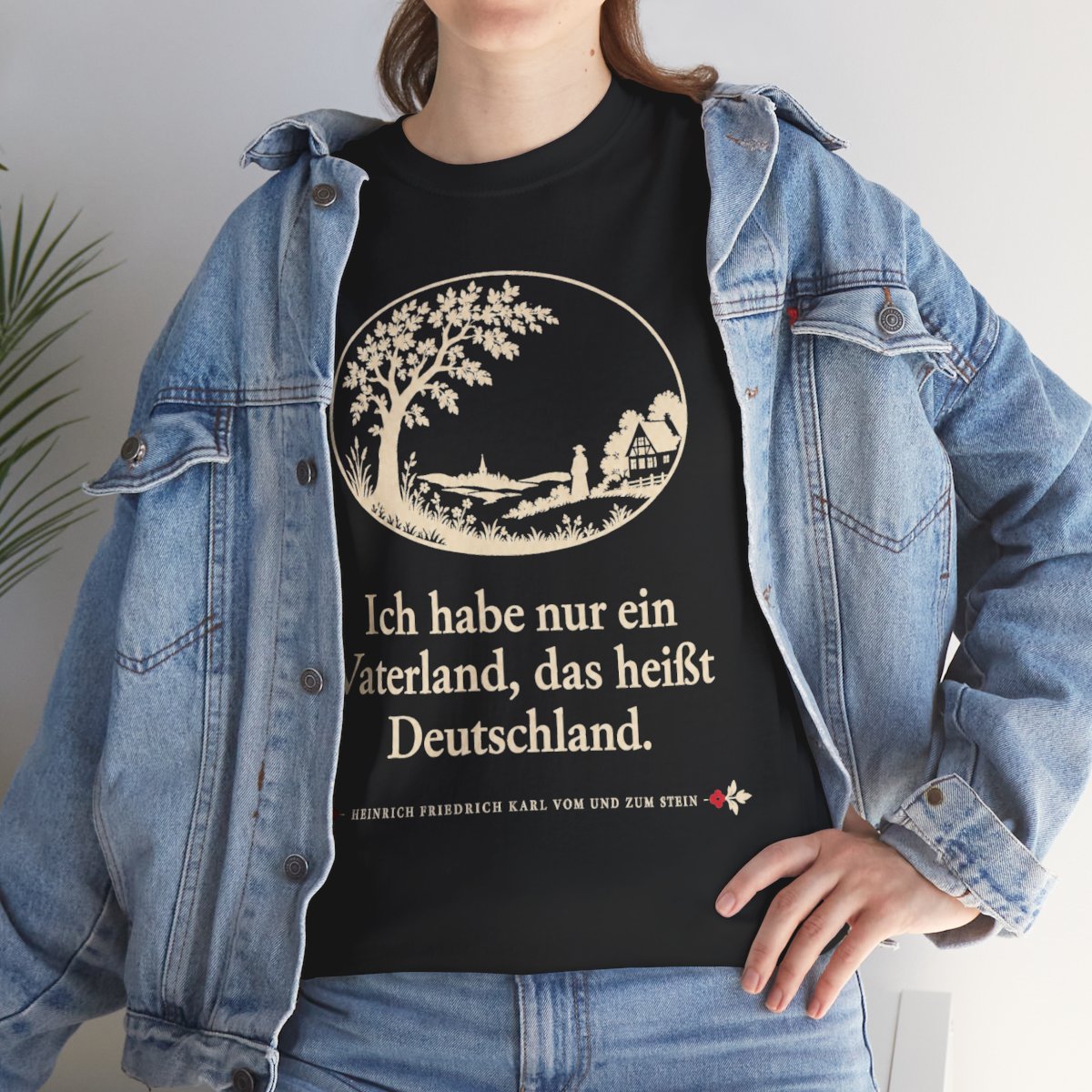 Unisex T-Shirt mit Zitat - Stein - Ich habe nur ein Vaterland Scherenschnitt – lifestyle