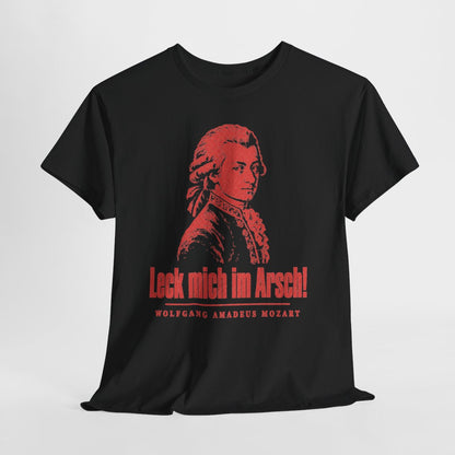 Unisex T-Shirt mit Zitat - Mozart - Leck mich im Arsch Vintage – hanging-1
