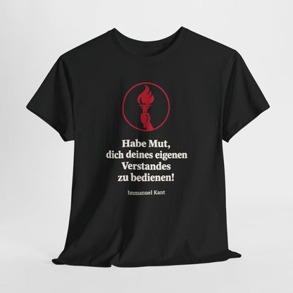 Unisex T-Shirt mit Zitat - Kant - Habe Mut Fackel – hanging-1