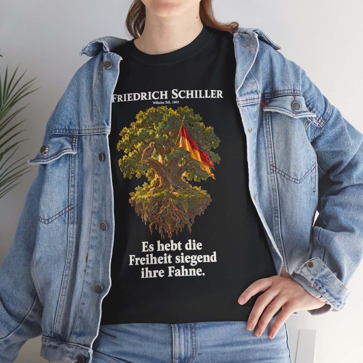 Unisex T-Shirt mit Zitat - Schiller - Es hebt die Freiheit siegend ihre Fahne – lifestyle