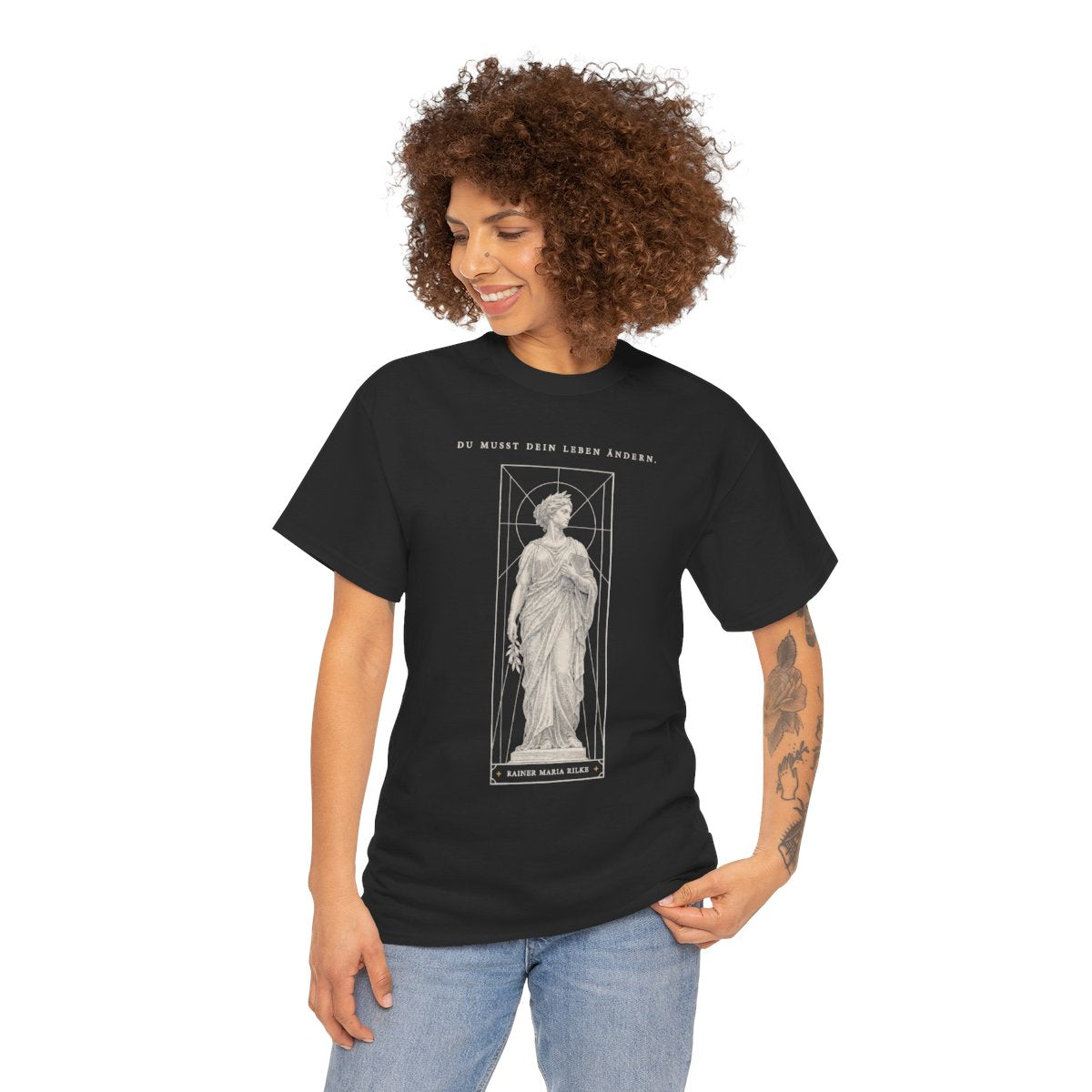 Unisex T-Shirt mit Zitat - Rilke - Du musst dein Leben ändern – person-1