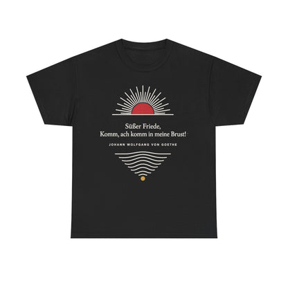 Unisex T-Shirt mit Zitat - Goethe - Süßer Friede Linien – front