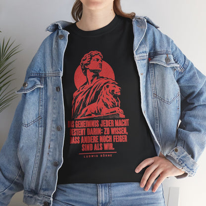 Unisex T-Shirt mit Zitat - Börne - Das Geheimnis jeder Macht besteht Vintage – lifestyle