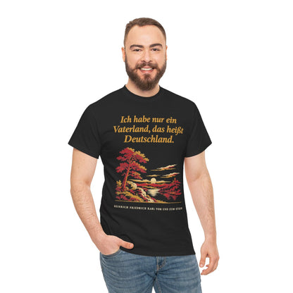 Unisex T-Shirt mit Zitat - Stein - Ich habe nur ein Vaterland Nachtstück – person-3