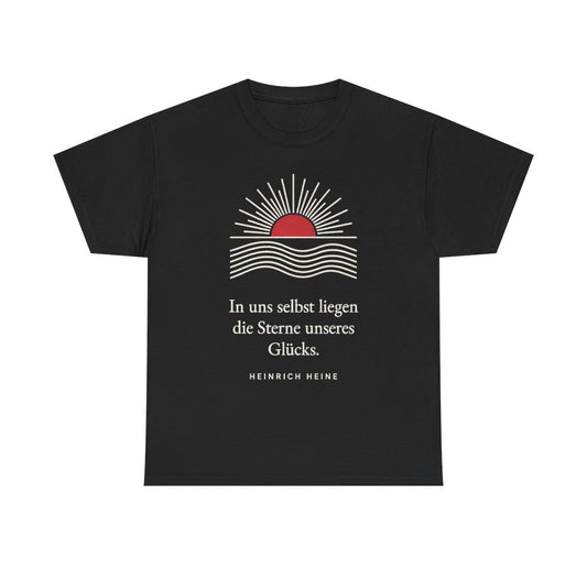 Unisex T-Shirt mit Zitat - Heine - In uns selbst liegen Linien – front