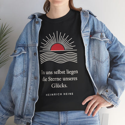Unisex T-Shirt mit Zitat - Heine - In uns selbst liegen Linien – lifestyle